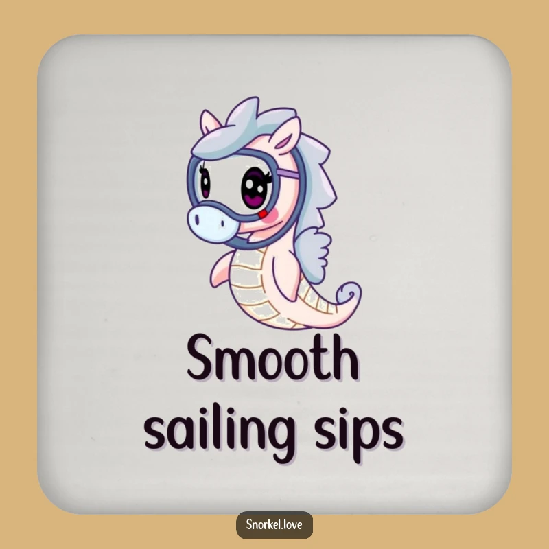 Funny Cheerful Seahorse Drink Coaster - Protect Surfaces With Grace