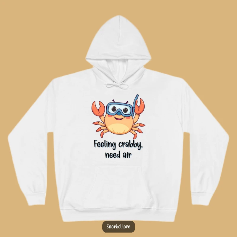 Funny Snorkeler Crab Hoodie - Cozy Waving Claws Ocean Sweatshirt