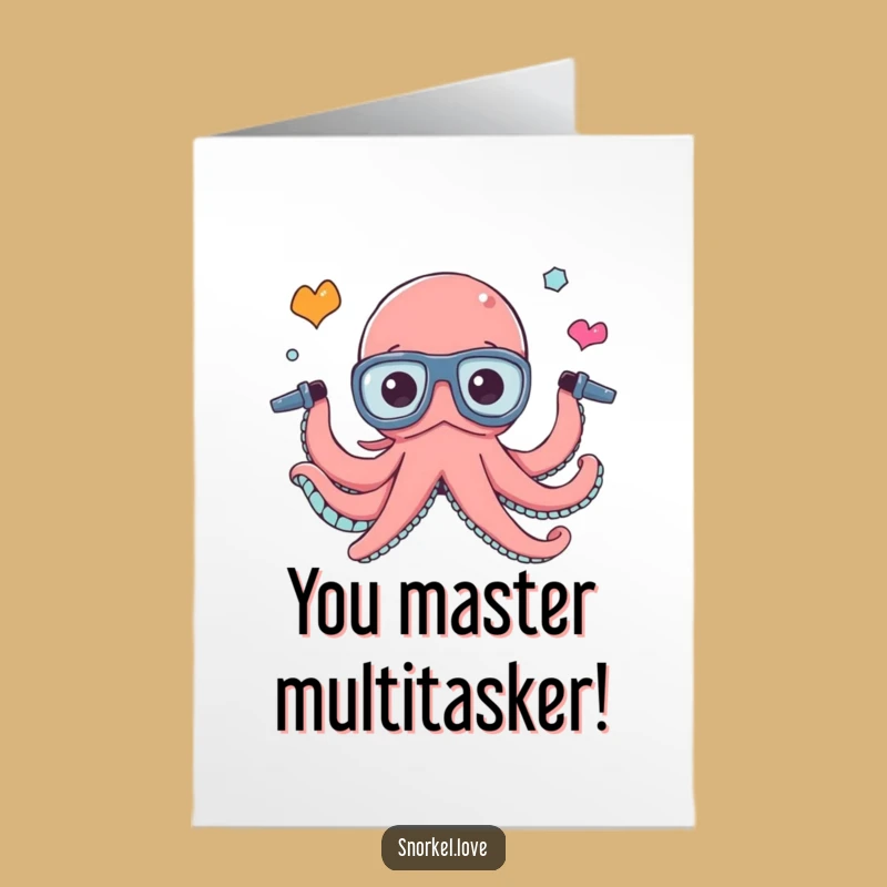 Free Printable Congrats Card: Juggling Octopus, Hilarious Downloadable Gift for Achievements