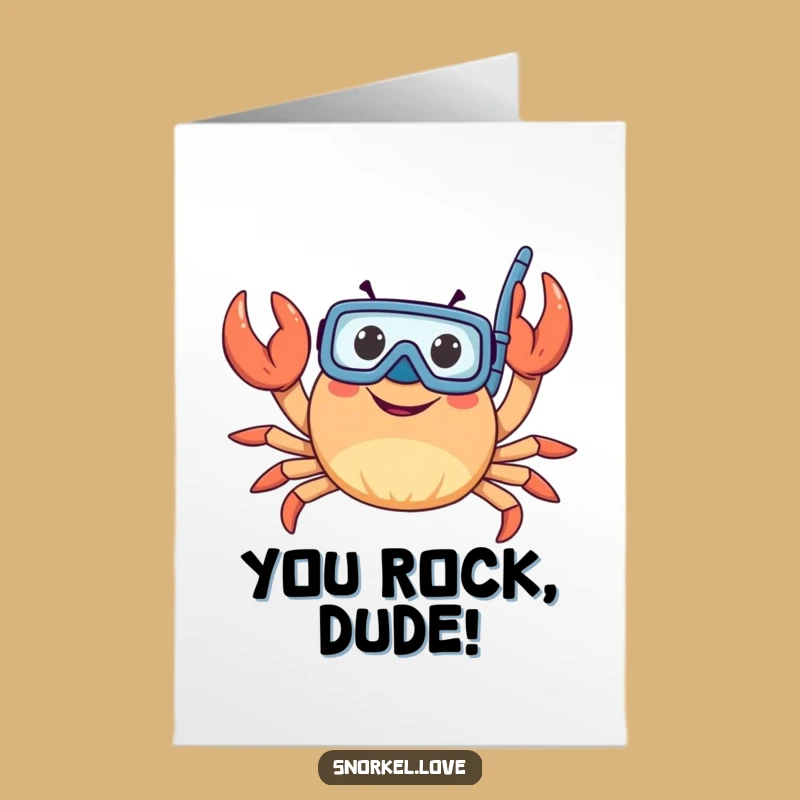 Free Printable Congrats Card: Snorkeling Crab, Hilarious Downloadable Gift for Any Win