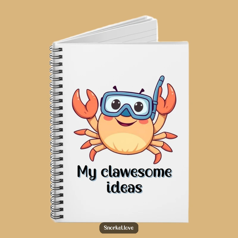 Funny Snorkeler Crab Notebook - Waving Claws Journal for Ideas
