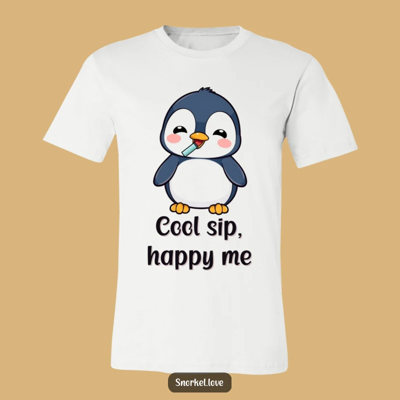 Funny Penguin Drinking T-Shirt - Delightful Snorkel Comedy Tee