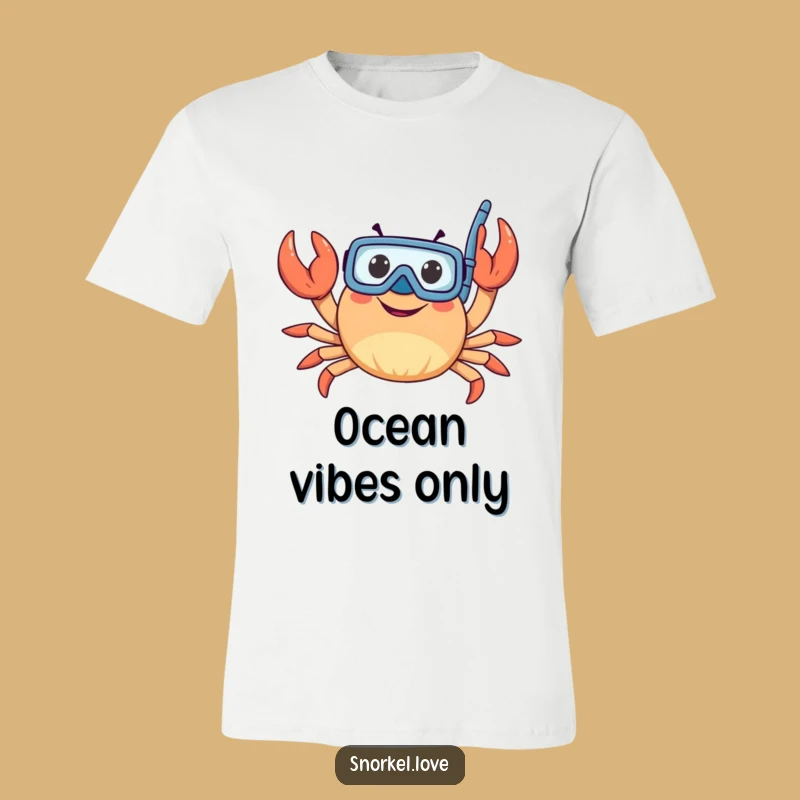 Funny Snorkeler Crab T-Shirt - Waving Claws Underwater Comedy Tee