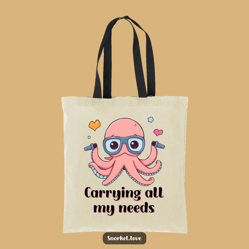 Funny Octopus Juggling Tote Bag - Busy Snorkel Carry-All